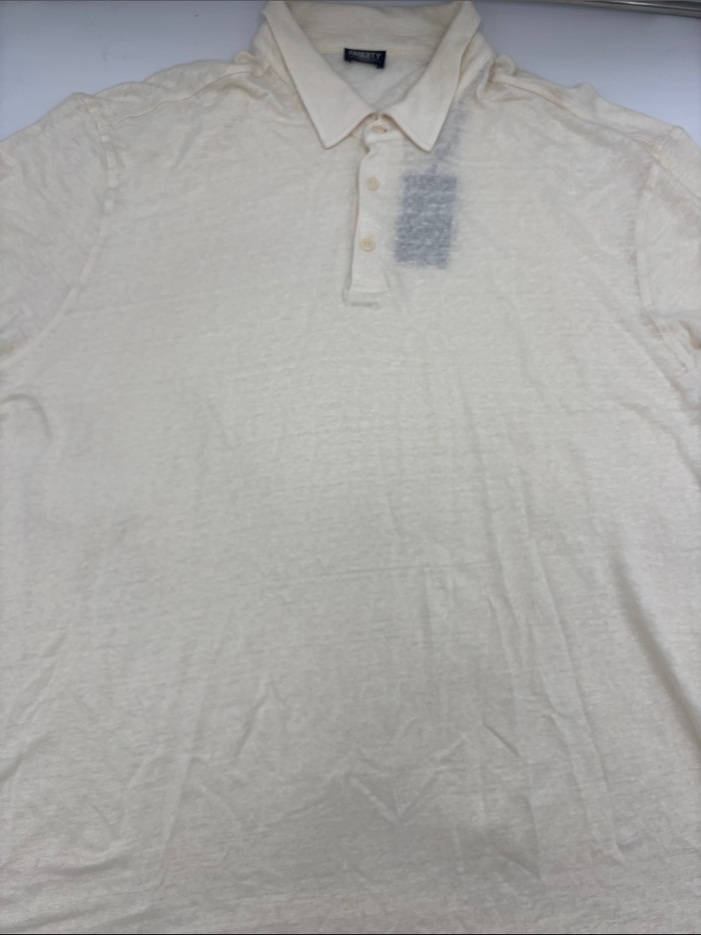 Faherty Linen Polo in Whitecap